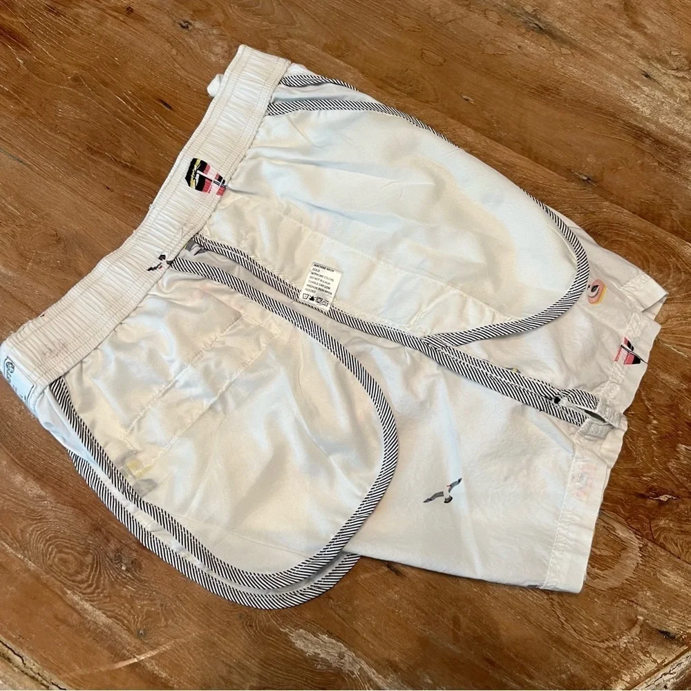 FREE PLANET White Nautical 100% Cotton Sailboat Shorts, Size S